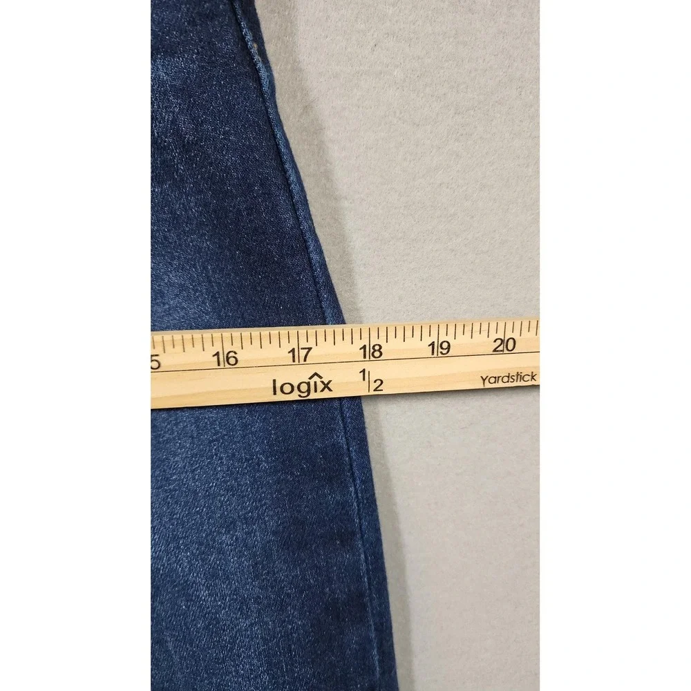 Levis Ribcage Straight Ankle Jeans Womens 25 Distress High Rise Denim Button Fly